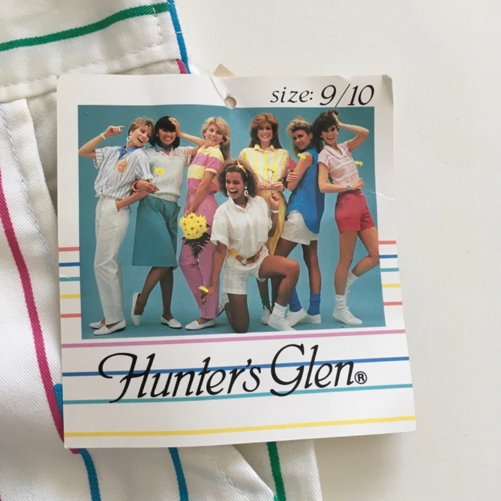 VTG 80s Hunter’s Glen Rainbow Striped Shorts Sz 9/10 High Waisted NOS Japan Made - Picture 2 of 16